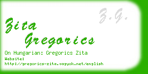 zita gregorics business card